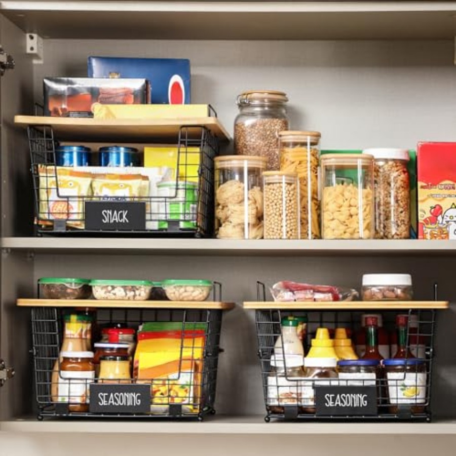 2 Set X Stackable Wire Basket  - Stackable Pantry Bin avis et prix
