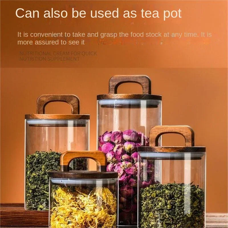 800-2100ml Wood Lid Glass Jar  - Food Storage Lidl avis et prix
