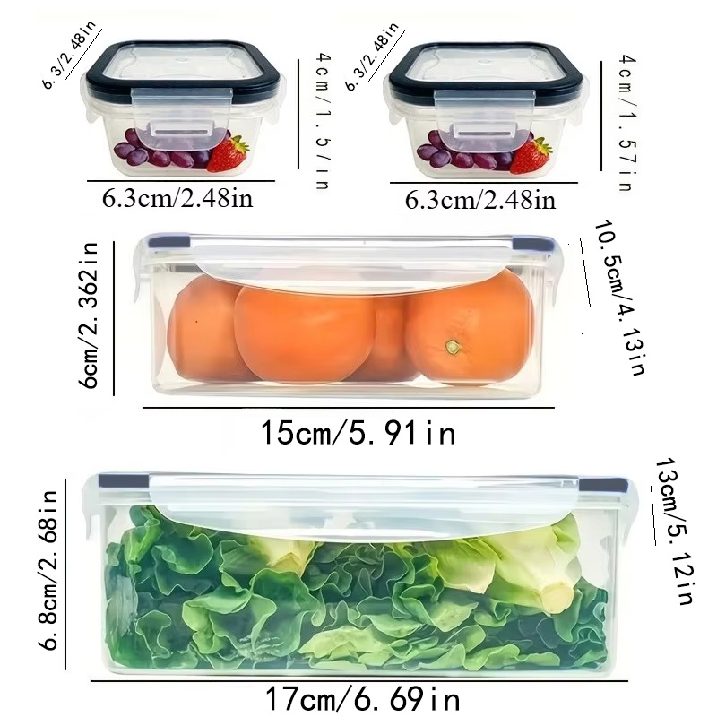 8Pcs Set Includes 4 Containers - Food Storage Vegetables avis et prix