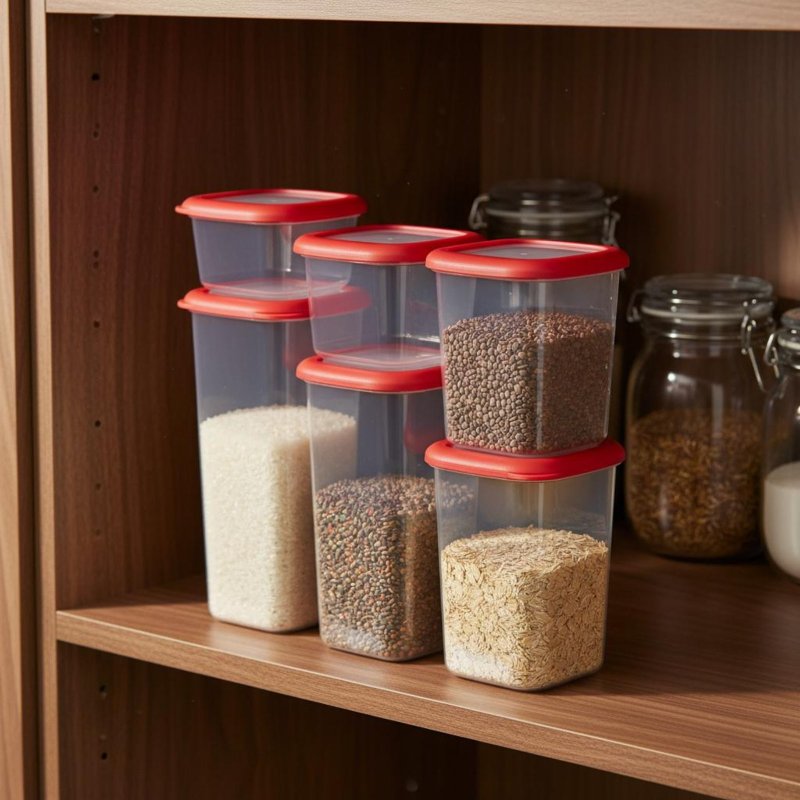 6 Pieces Airtight Food Storage - Stackable Pantry Bin avis et prix