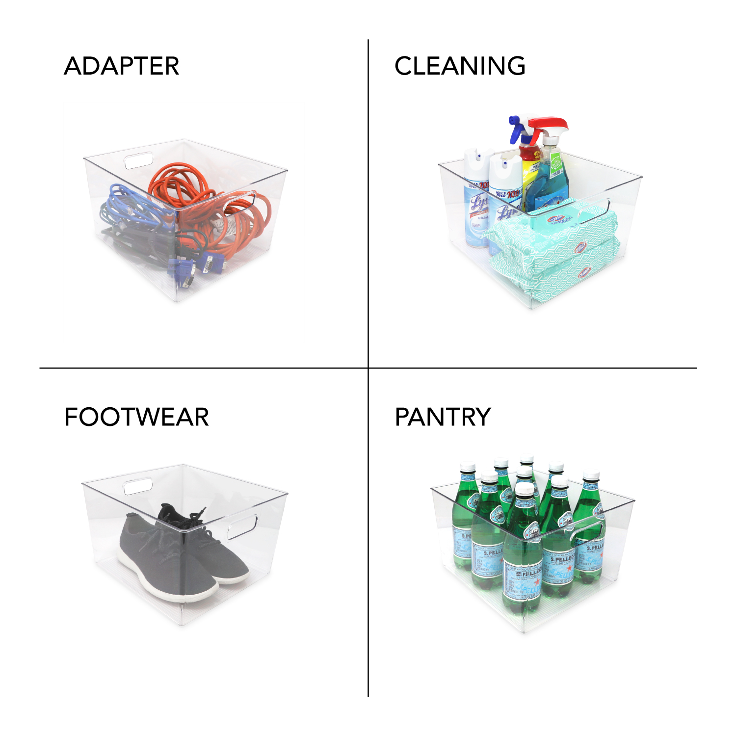 Stackable Plastic Bins with Ha - Stackable Pantry Bin avis et prix