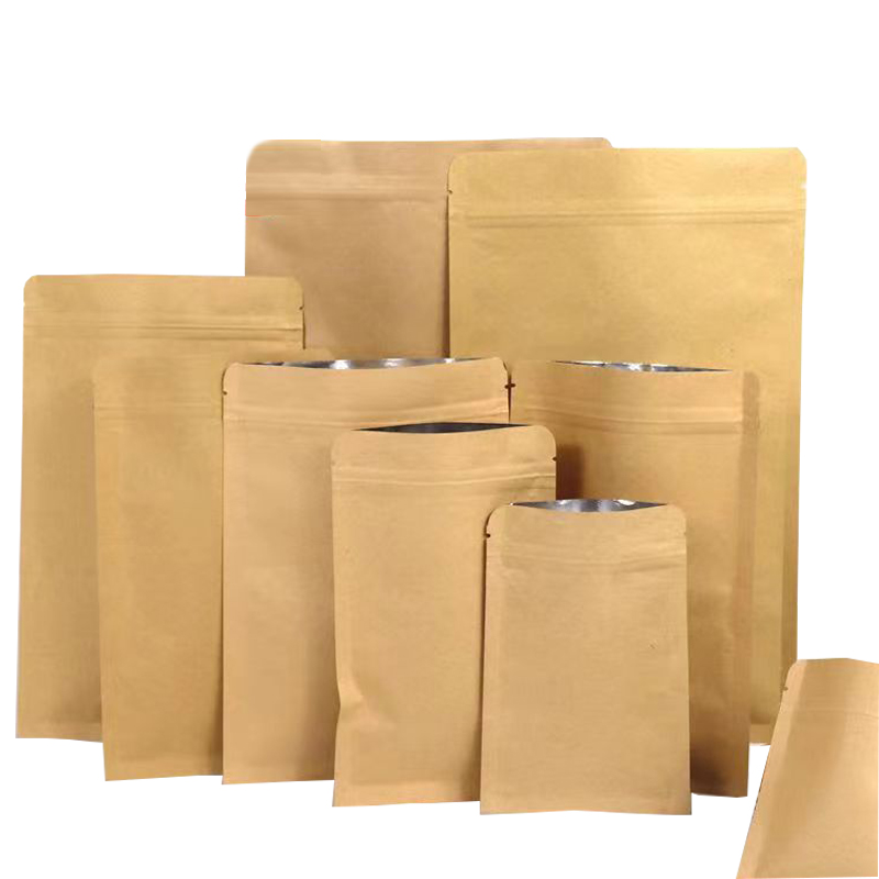 100Pcs Thick Flat Brown Kraft  - Food Storage Ziploc Bags avis et prix