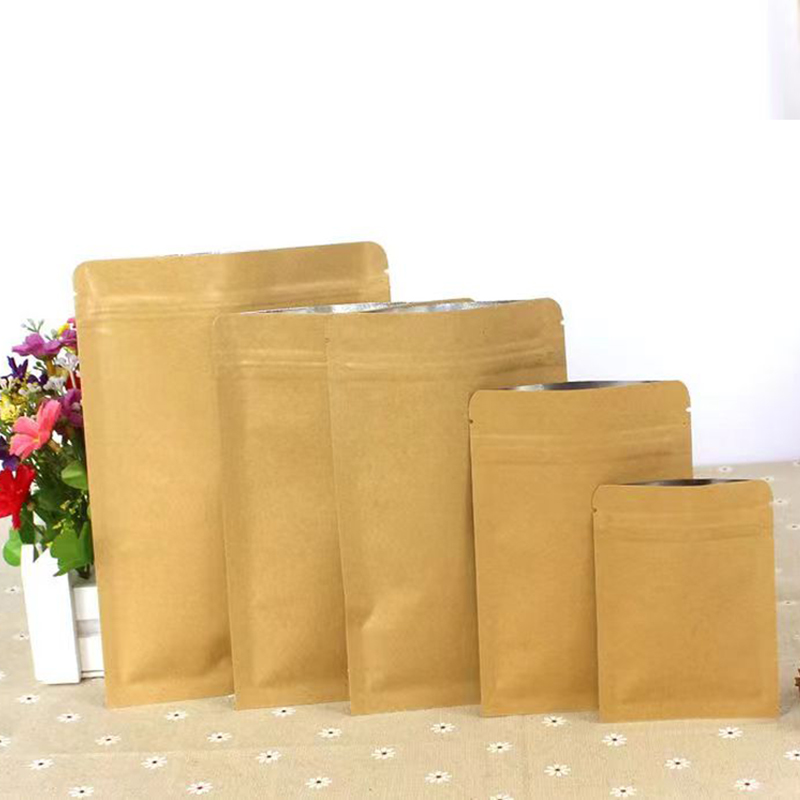 100Pcs Thick Flat Brown Kraft  - Food Storage Ziploc Bags avis et prix