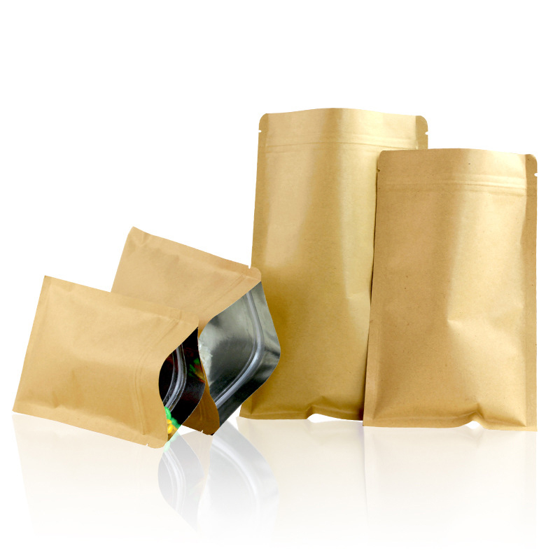 100Pcs Thick Flat Brown Kraft  - Food Storage Ziploc Bags avis et prix