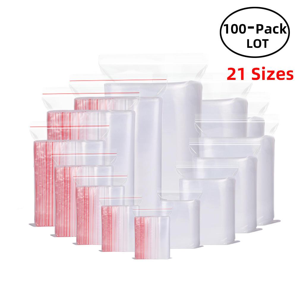 100PCS/Pack Resealable Zip Loc - Food Storage Zipper Bags avis et prix