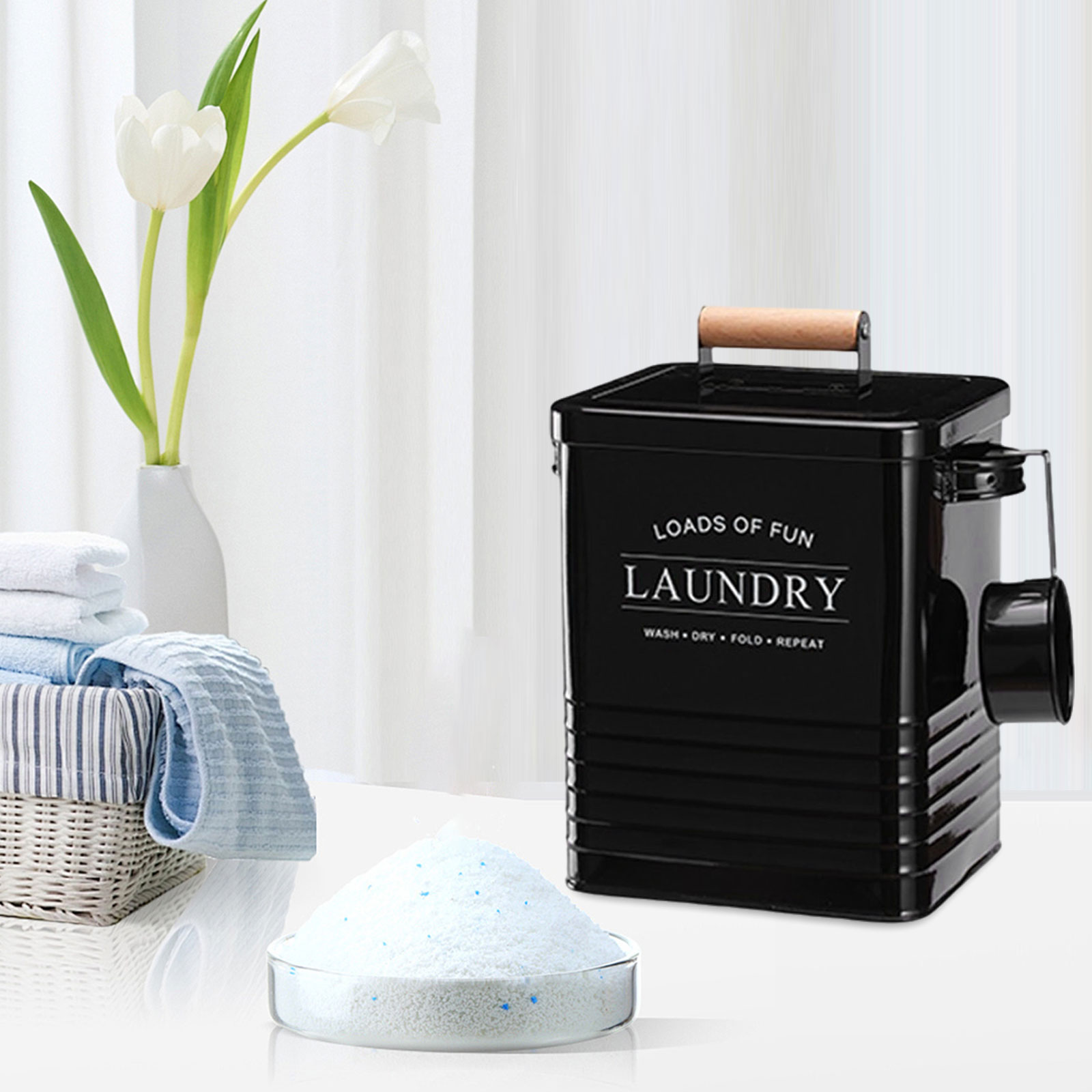 6L Laundry Powder Storage Bin  - Food Storage Kitchen Cabinet avis et prix