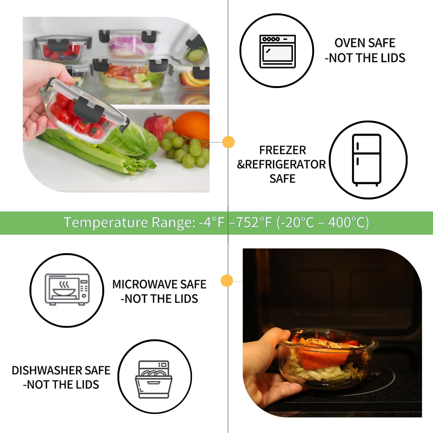 18-Piece Glass Food Storage Co - Food Storage Oven Safe avis et prix