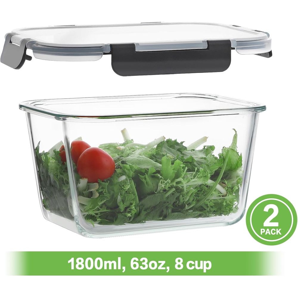 4-Piece 63oz Glass Food Storag - Food Storage Oven Safe avis et prix