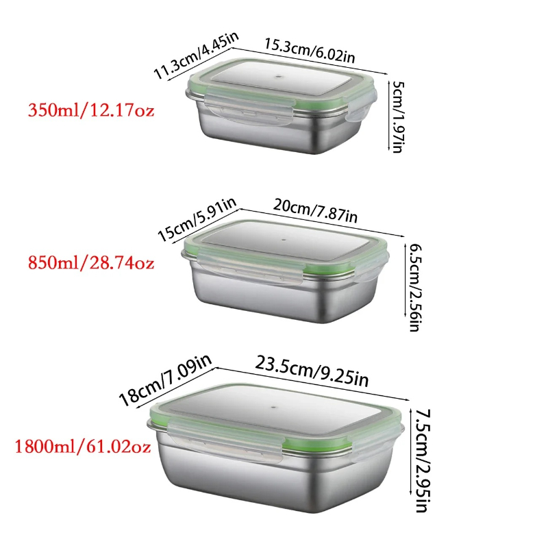 304 Stainless Steel Lunch Box  - Food Storage Oven Safe avis et prix