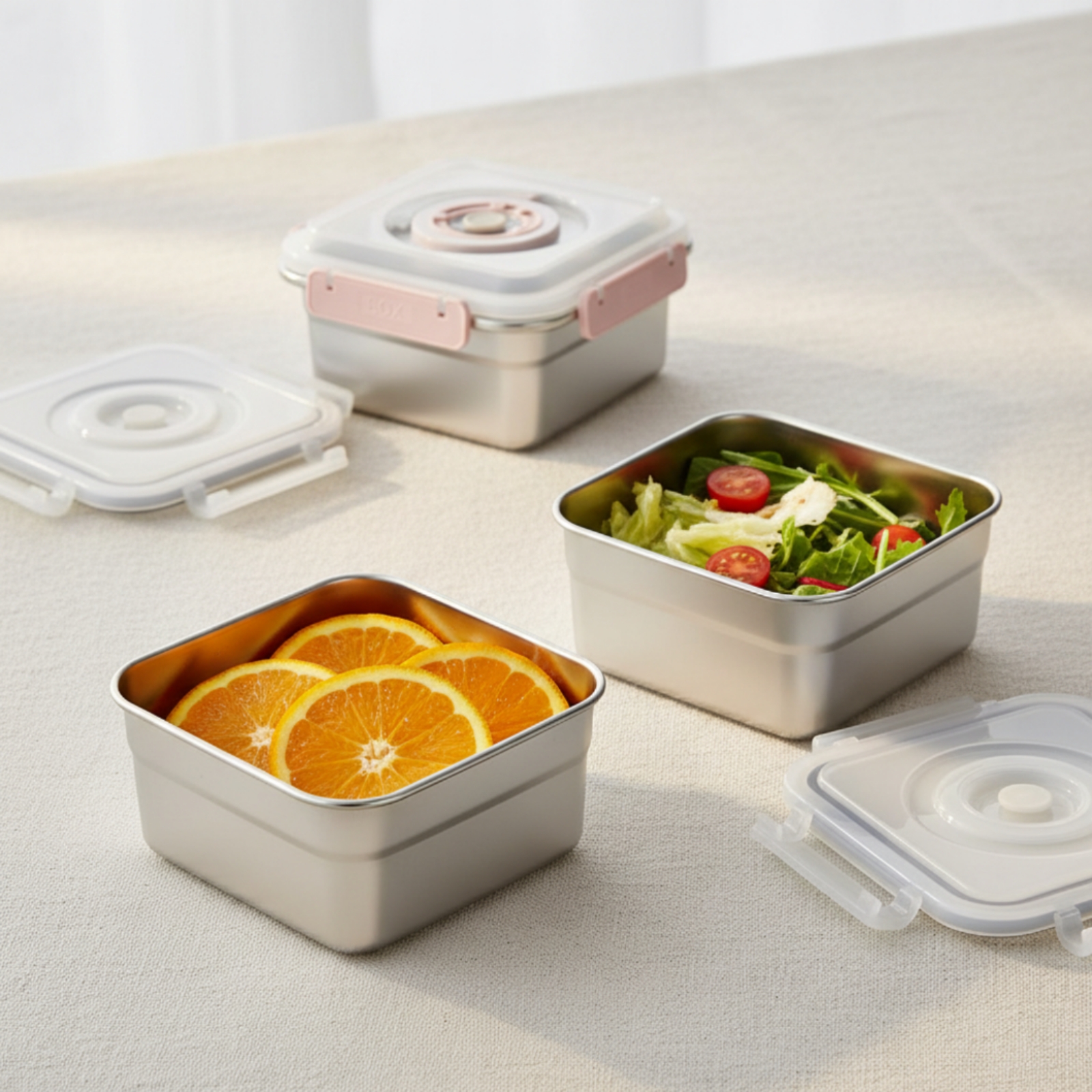 3 Pieces Stainless Steel Food  - Food Storage Box avis et prix