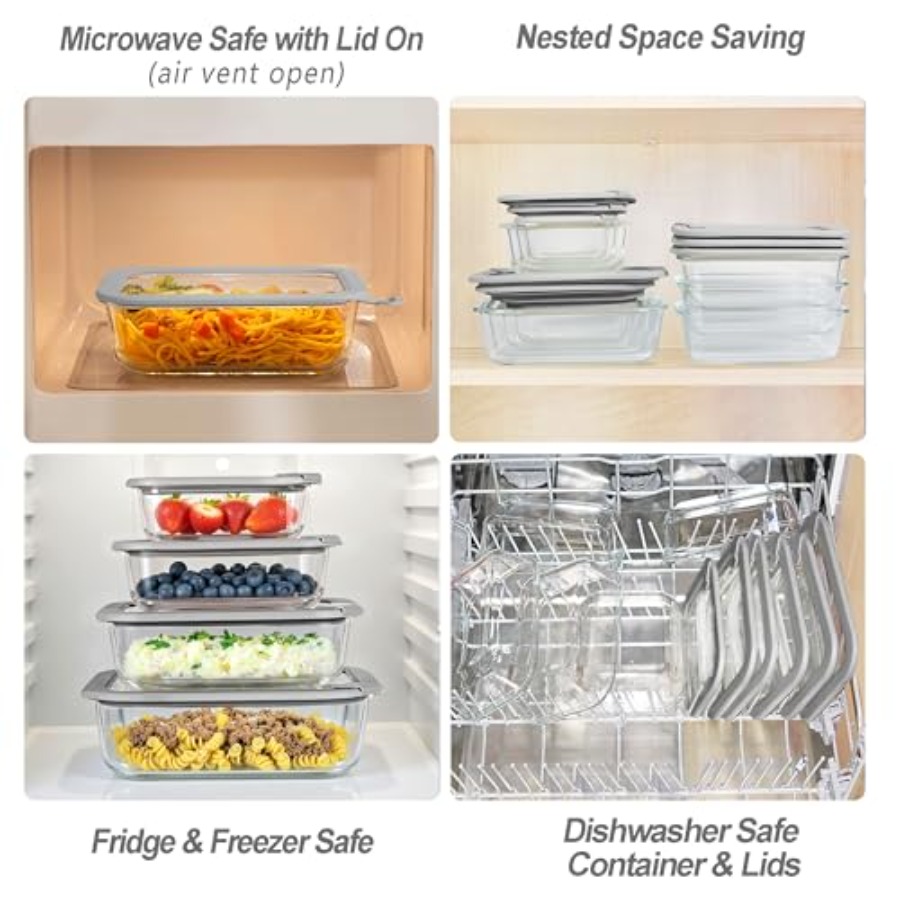 Glass Food Containers with Gla - Food Storage Lidl avis et prix