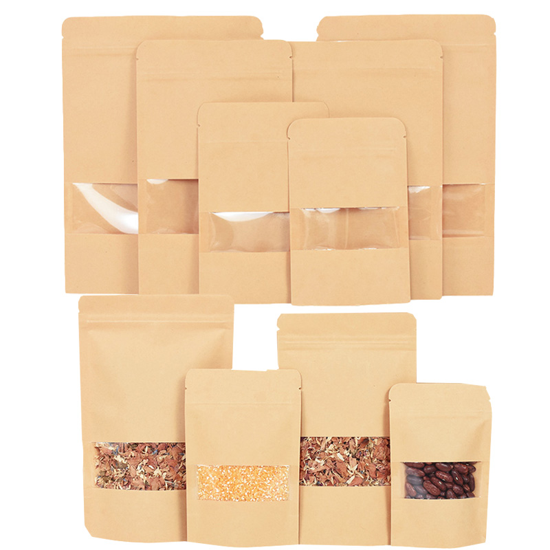 20/50pcs Kraft Paper Zip Lock  - Food Storage Zipper Bags avis et prix