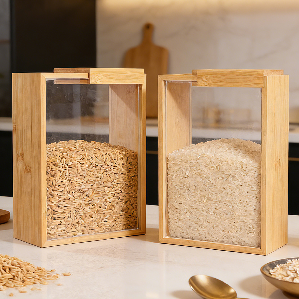 E9 1Pcs Bamboo Cereal Rice Sto - Food Storage Lidl avis et prix