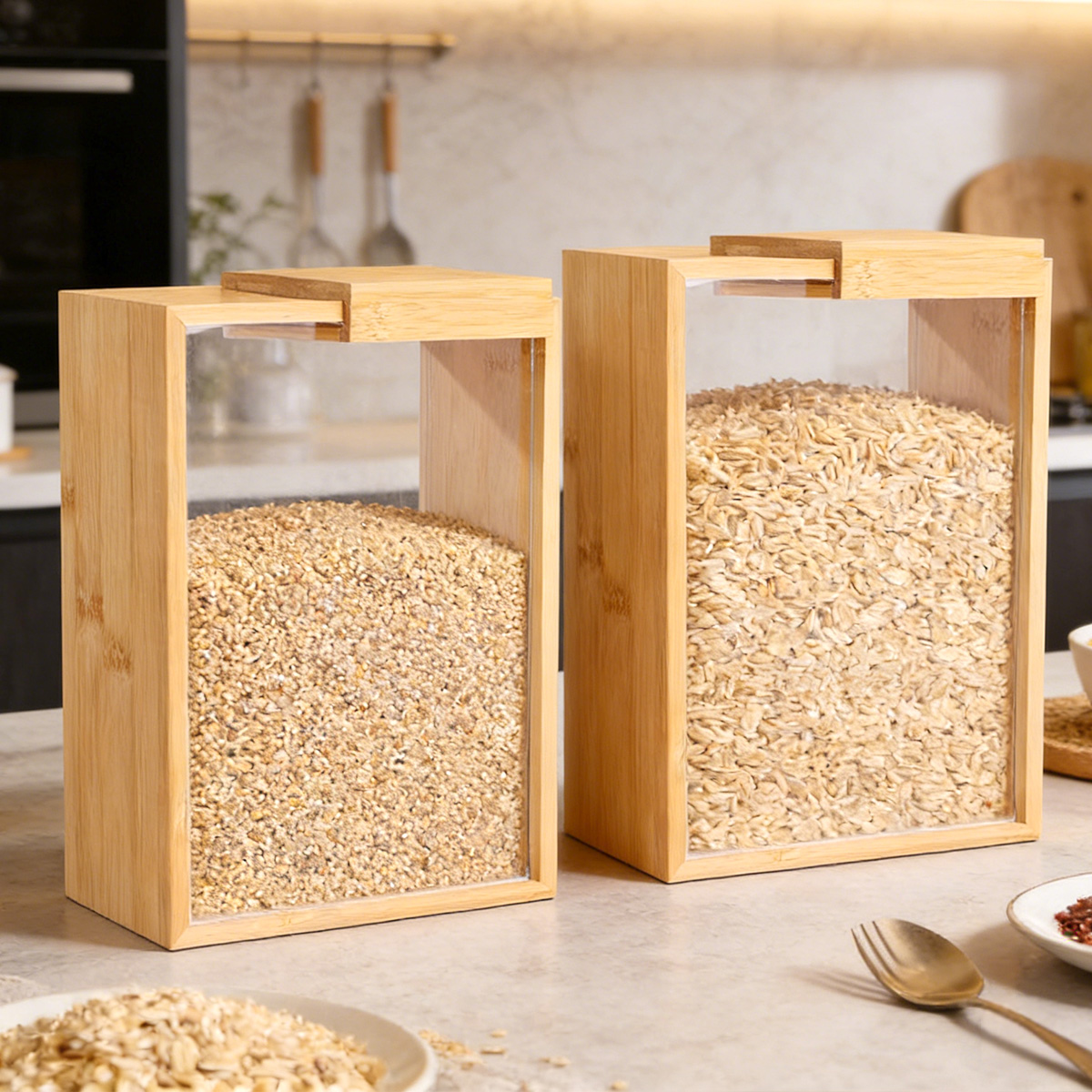 E9 1Pcs Bamboo Cereal Rice Sto - Food Storage Lidl avis et prix