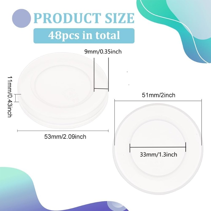48 Pcs 2inch Yogurt Jar Lids C - Food Storage Yogurt avis et prix