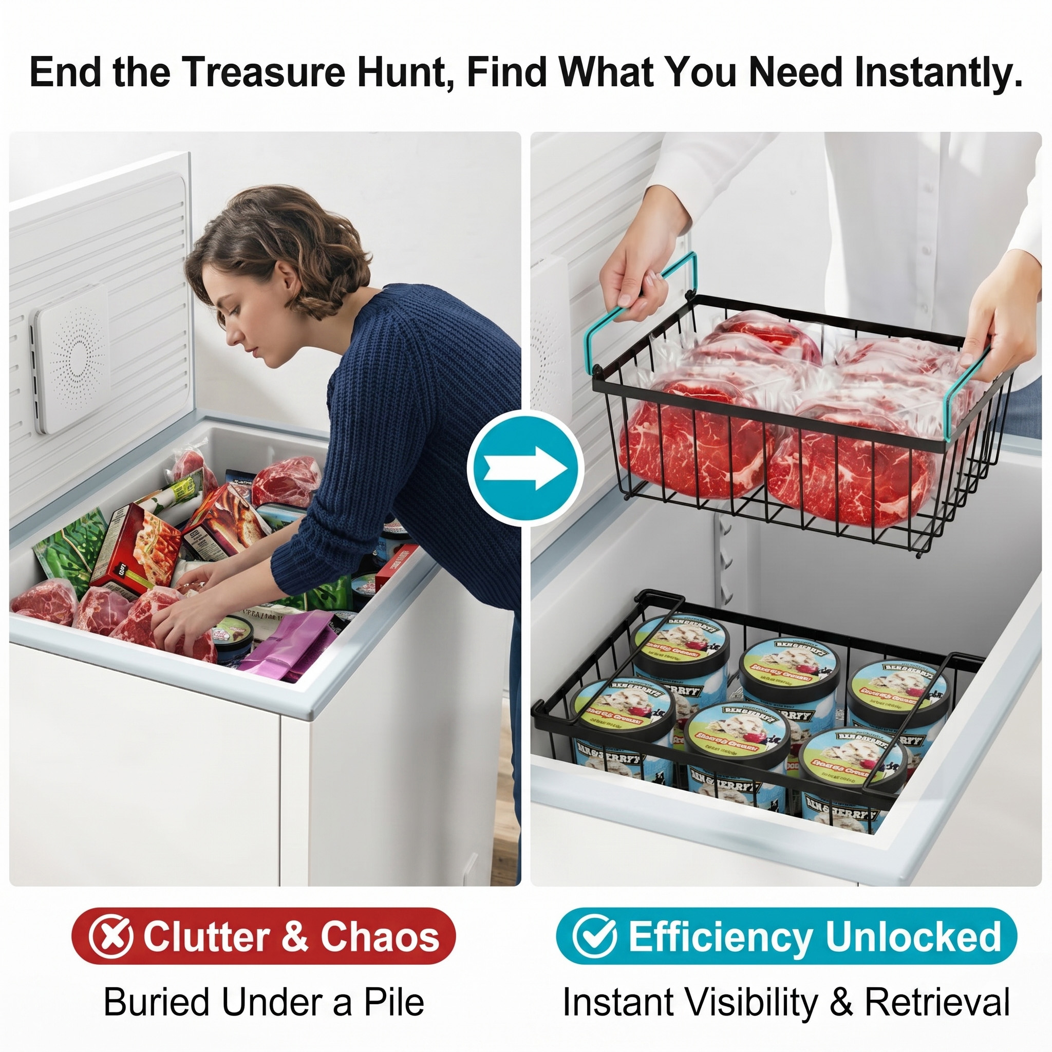 4 Pack Stackable Deep Freezer  - Stackable Pantry Bin avis et prix