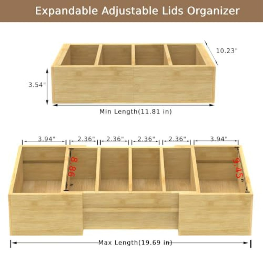 Lid Organizer for Cabinet, Bam - Food Storage Cabinet For Kitchen avis et prix