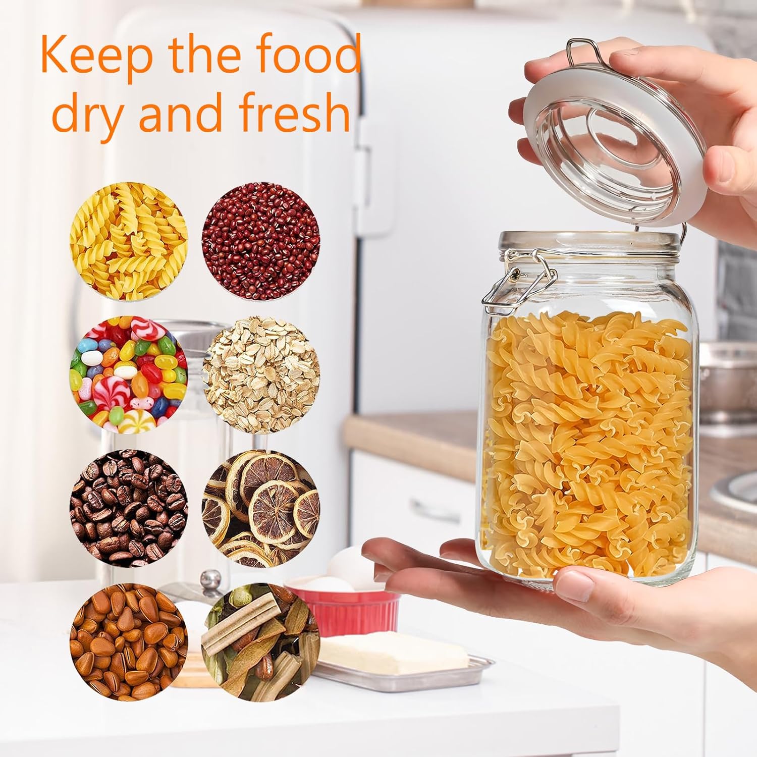 Clear Food Storage Jars 50oz S - Food Storage Airtight avis et prix