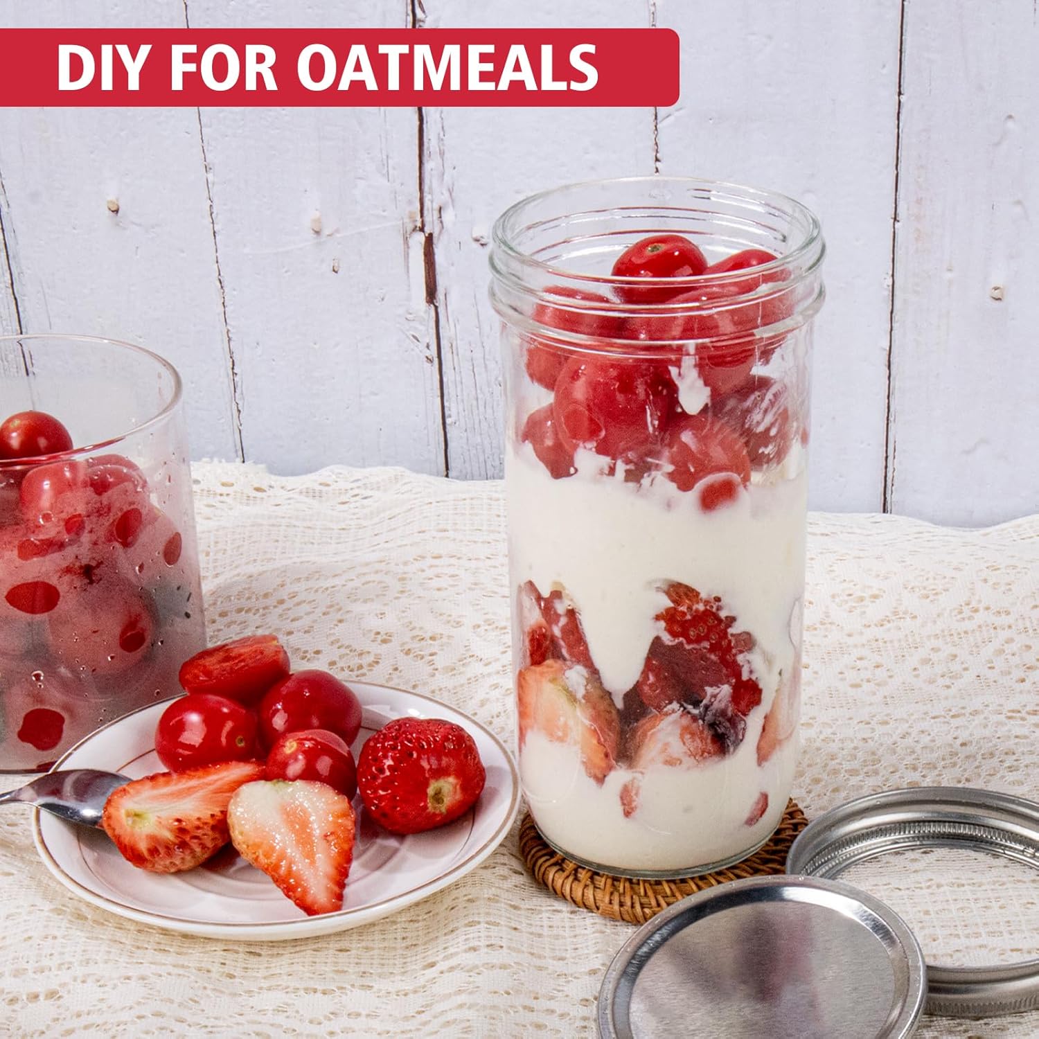 Jars Wide Mouth 6 Pack, 24oz G - Food Storage Airtight avis et prix