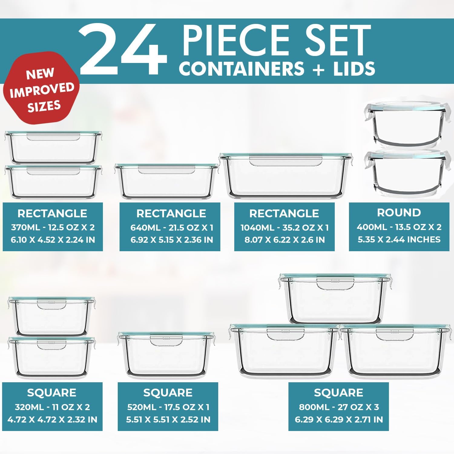 24 Pc Airtight Glass Food Stor - Food Storage Airtight avis et prix