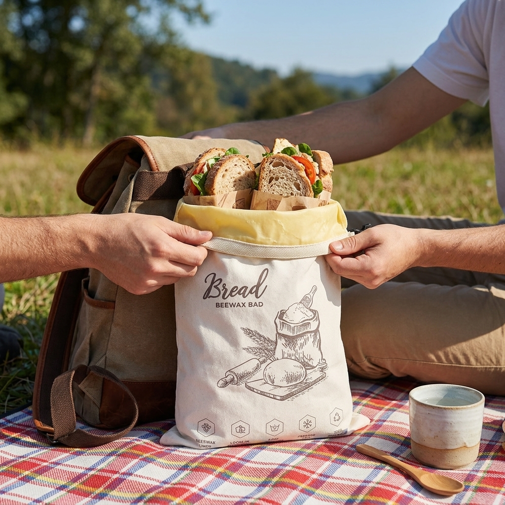 Reusable Beeswax Bread Bag wit - Food Storage Zipper Bags avis et prix