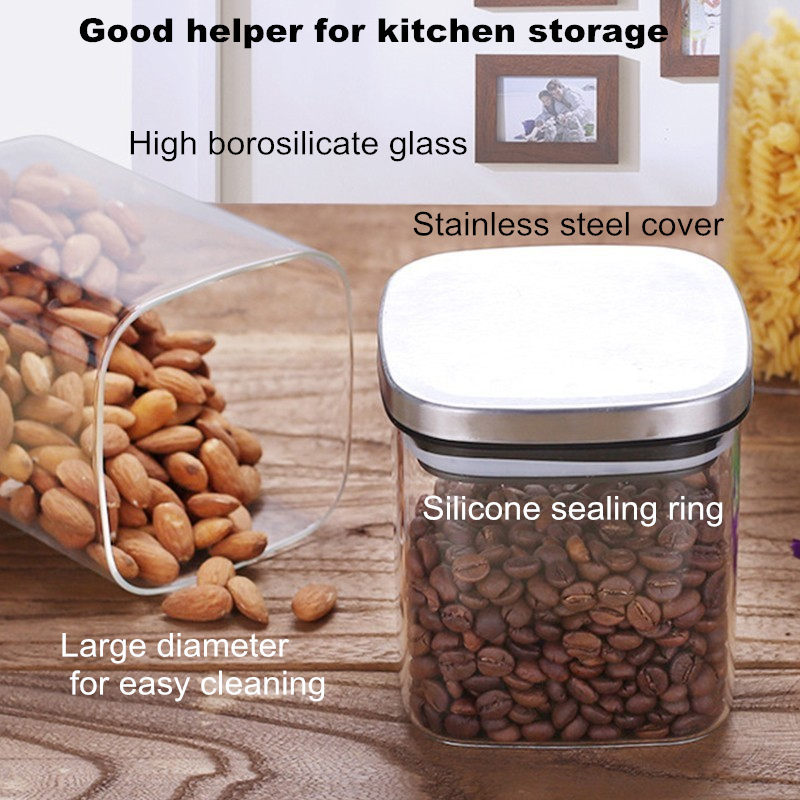 Square Glass Jars With Stainle - Food Storage Lidl avis et prix