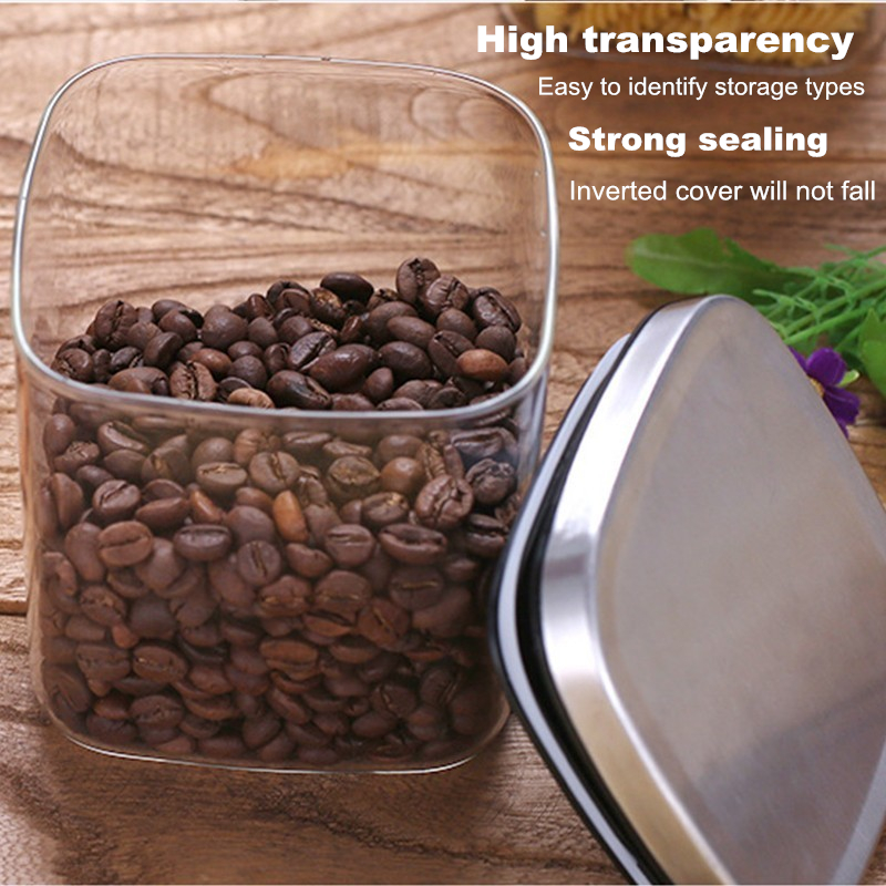 Square Glass Jars With Stainle - Food Storage Lidl avis et prix