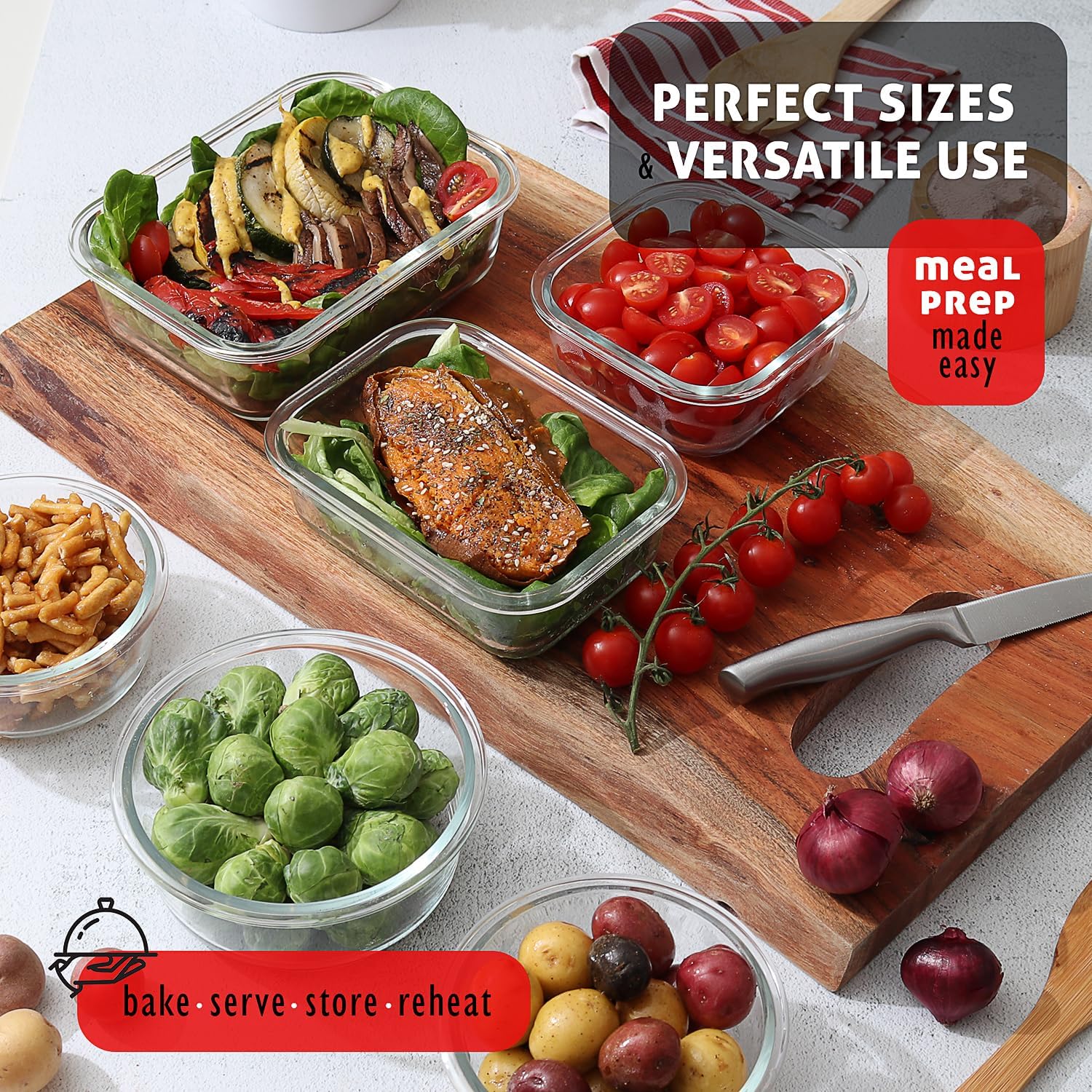 48-Piece Glass Food Storage Co - Food Storage Airtight avis et prix