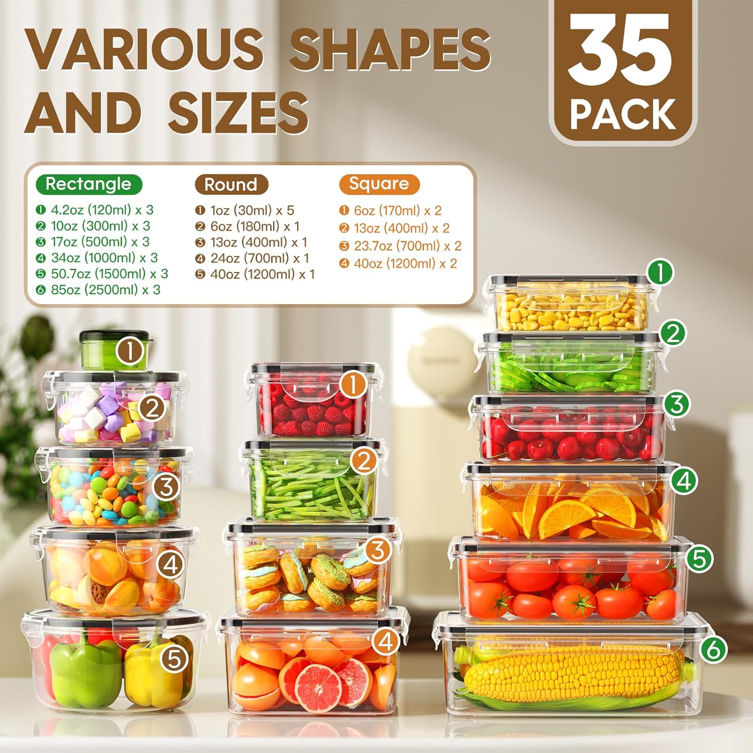 70 Piece Food Storage Containe - Food Storage Label avis et prix