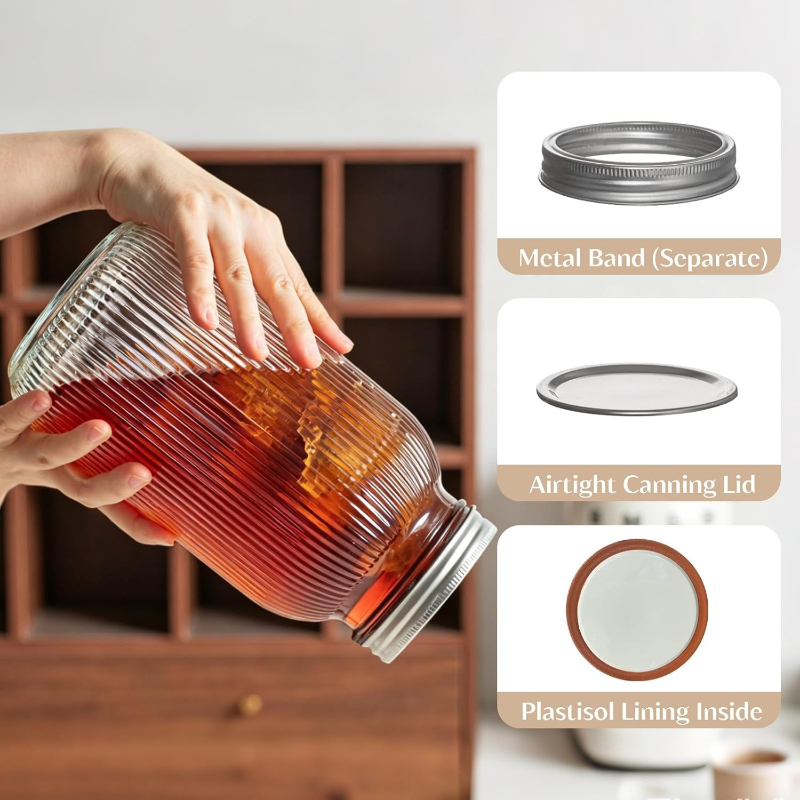 2PCS Wide-Mouth Glass Mason Ja - Food Storage Lidl avis et prix