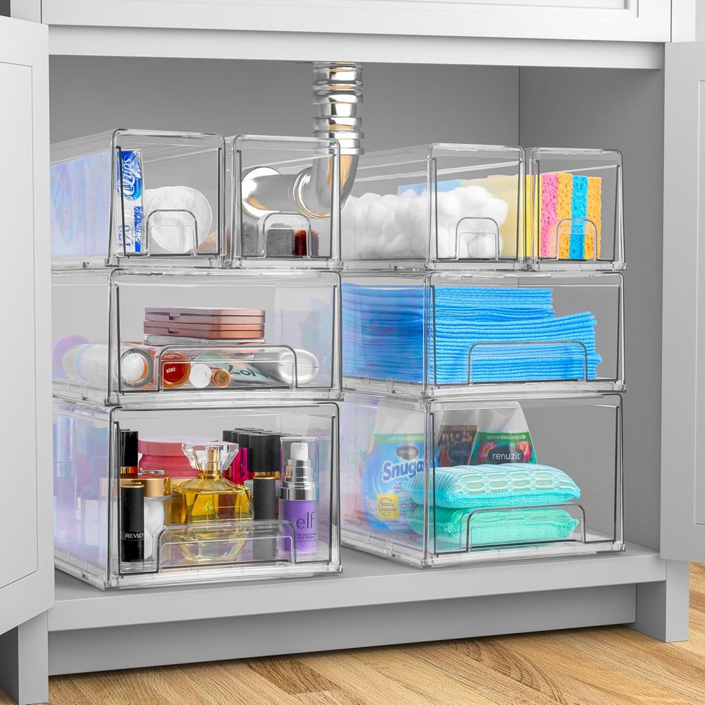 6-Pack Clear Stackable Storage - Stackable Pantry Bin avis et prix