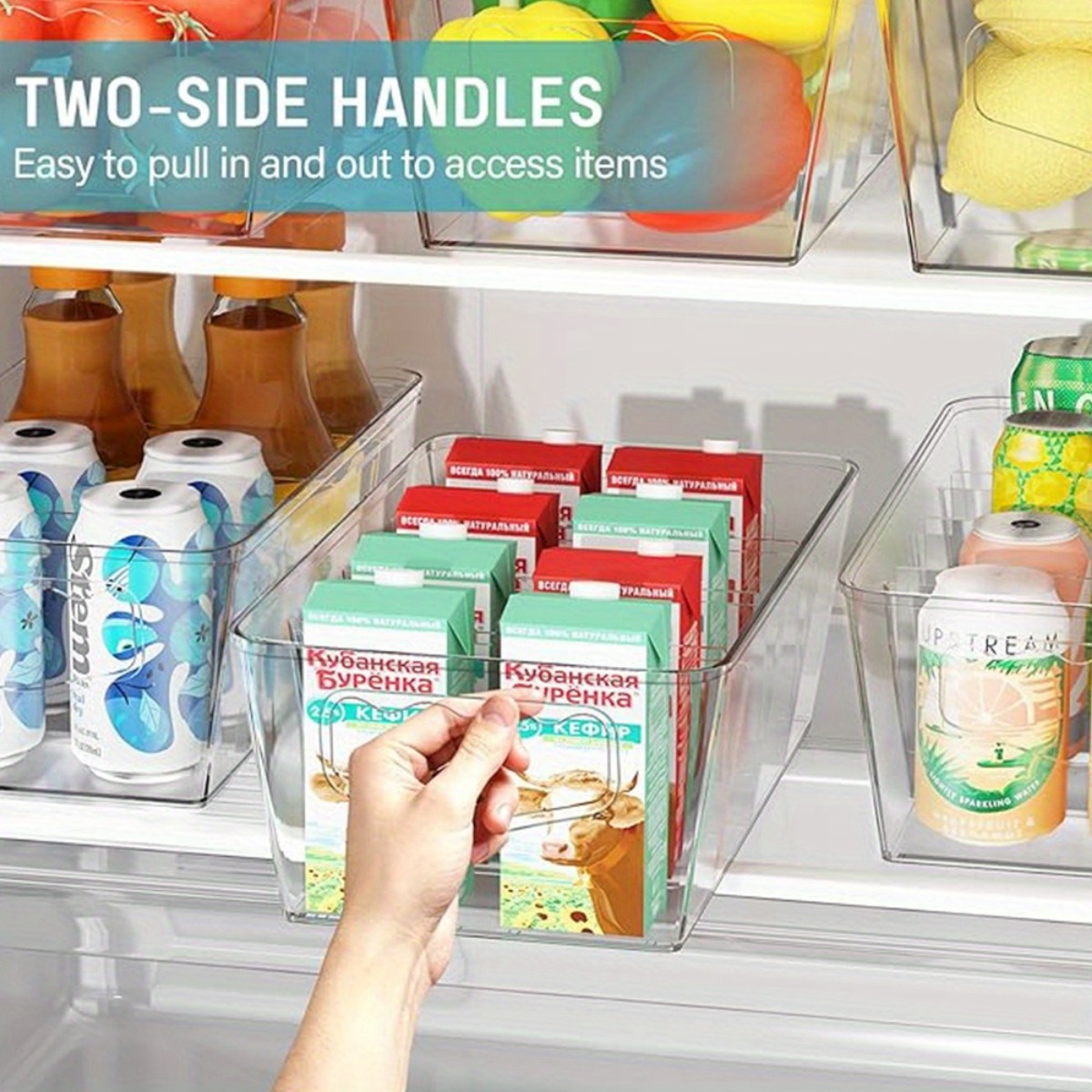 Clear Storage Organizer Bins 4 - Stackable Pantry Bin avis et prix