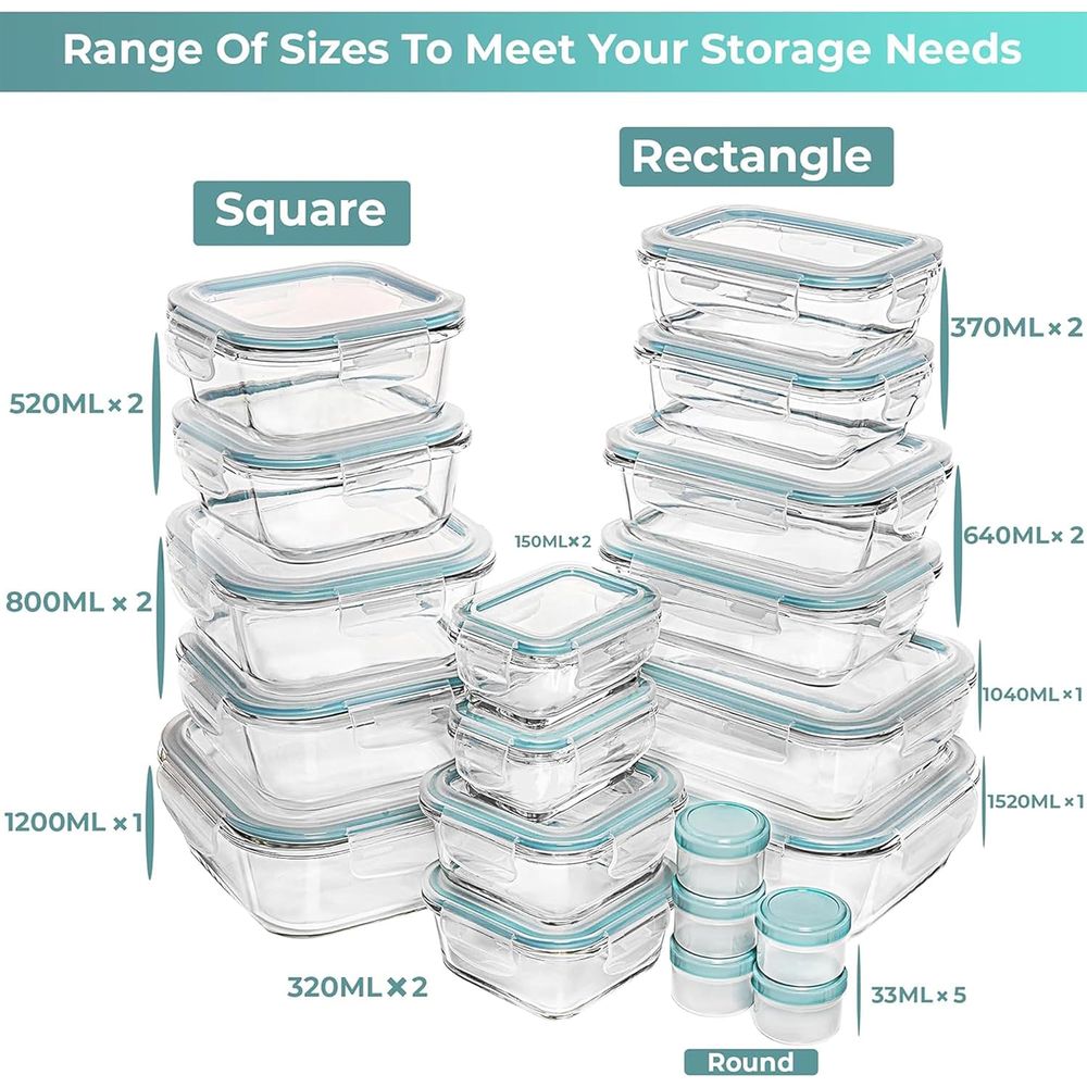 Pc Set Glass Food Storage Cont - Food Storage Box avis et prix