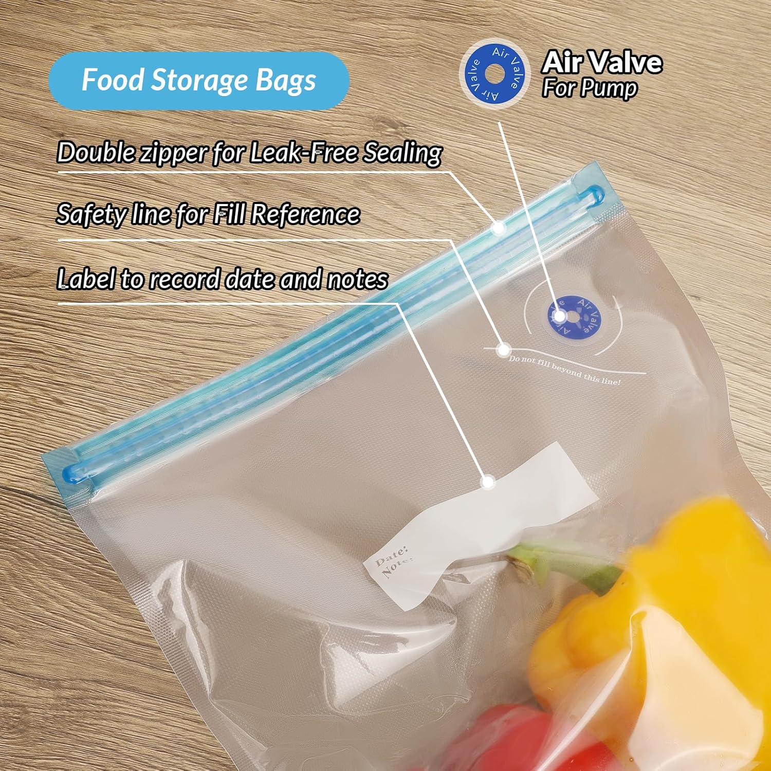 27Pcs Reusable Sous Vide Bags, - Food Storage Zipper Bags avis et prix