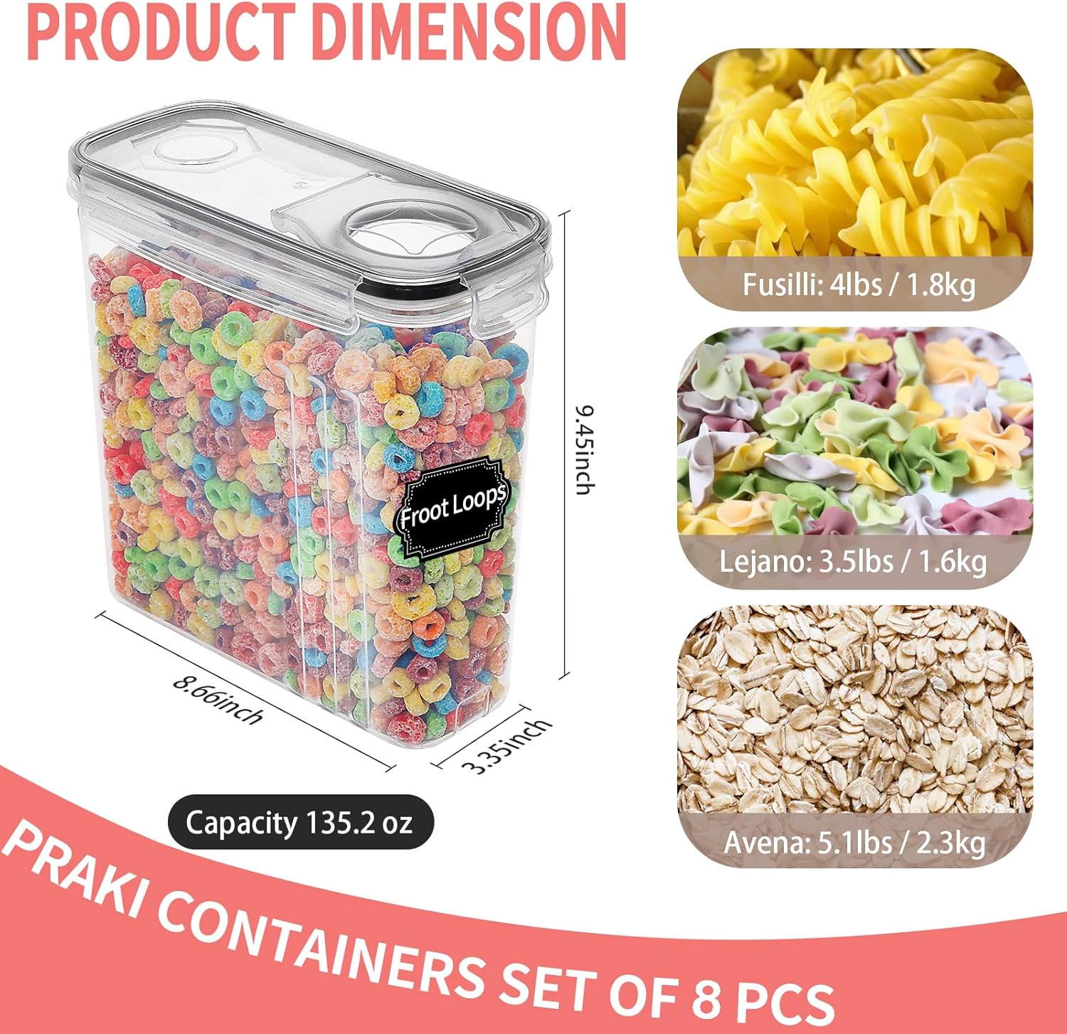8-Piece Airtight Food Storage  - Food Storage Label avis et prix