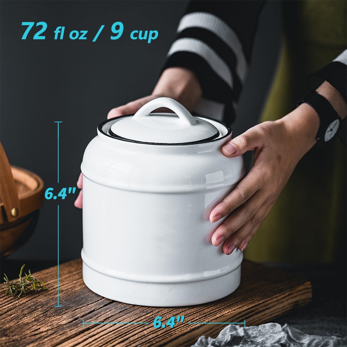 9cup/72oz Ceramic Jar for Dry  - Food Storage Airtight avis et prix