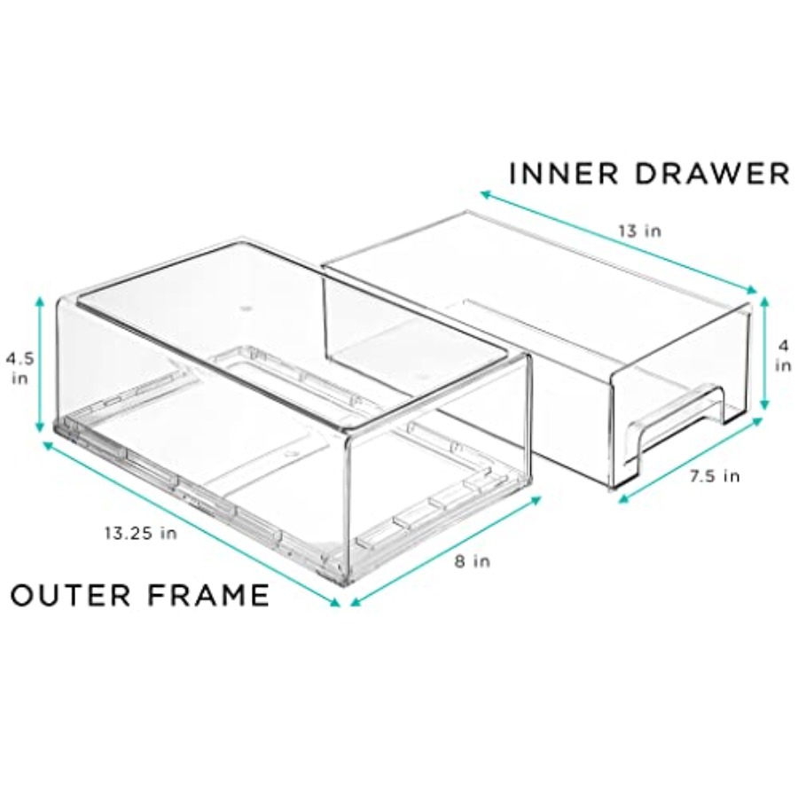 Clear Plastic Organizer Bins w - Stackable Pantry Bin avis et prix