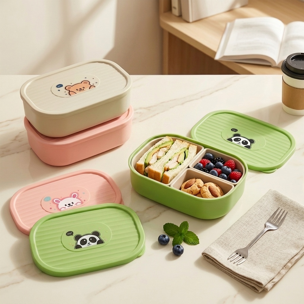 Cute Plastic Divided Lunch Box - Food Storage Oven Safe avis et prix