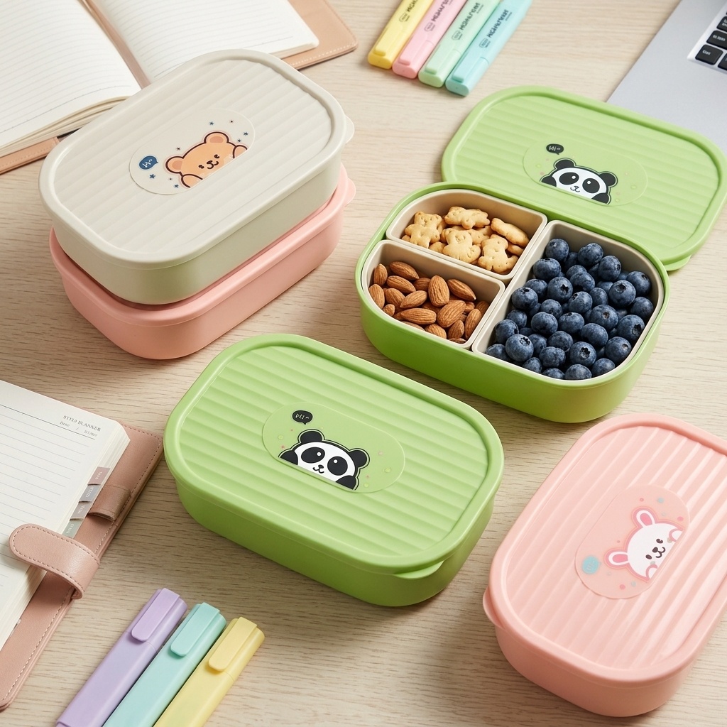 Cute Plastic Divided Lunch Box - Food Storage Oven Safe avis et prix
