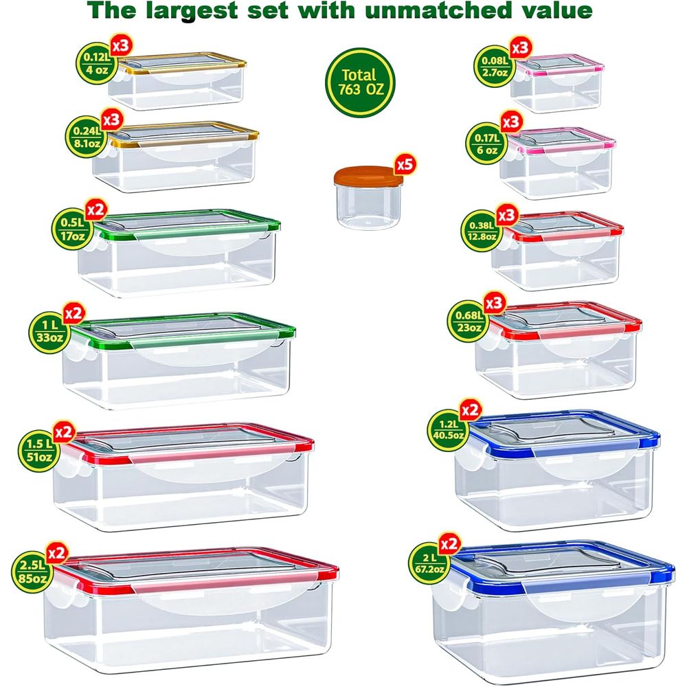 70 Pcs Large Food Storage Cont - Food Storage Box avis et prix