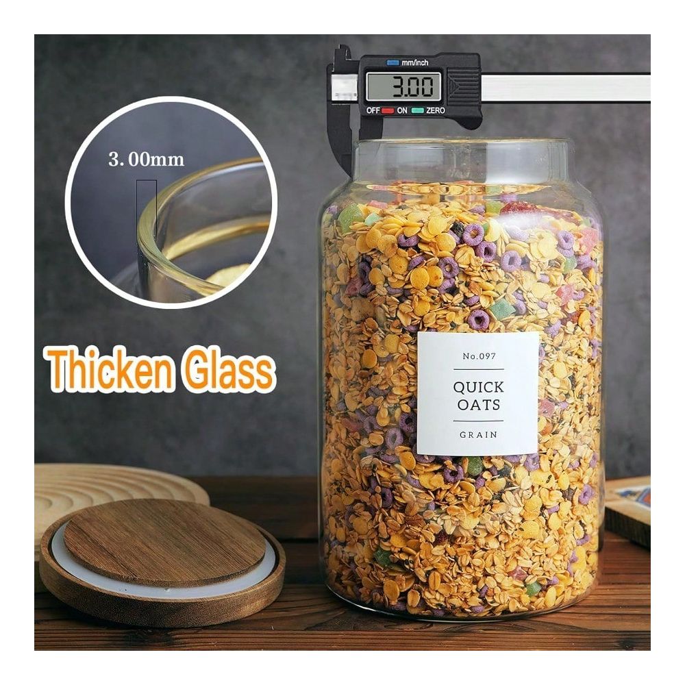 Of 2 Large Glass Flour And Sug - Food Storage Label avis et prix