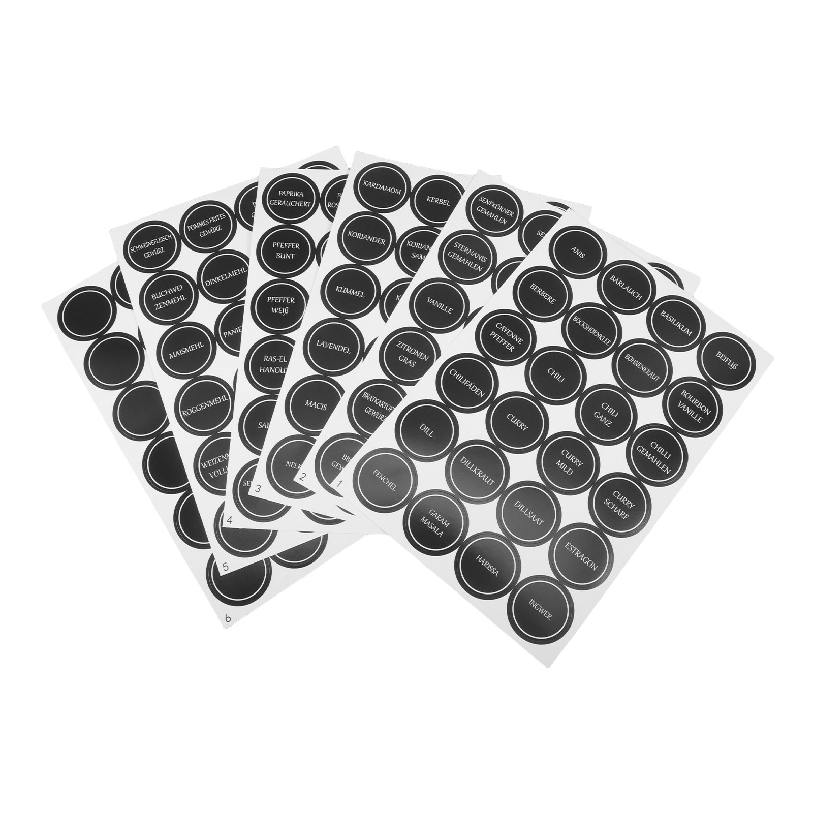 6 Sheets Round Spice Jar Label - Food Storage Label avis et prix