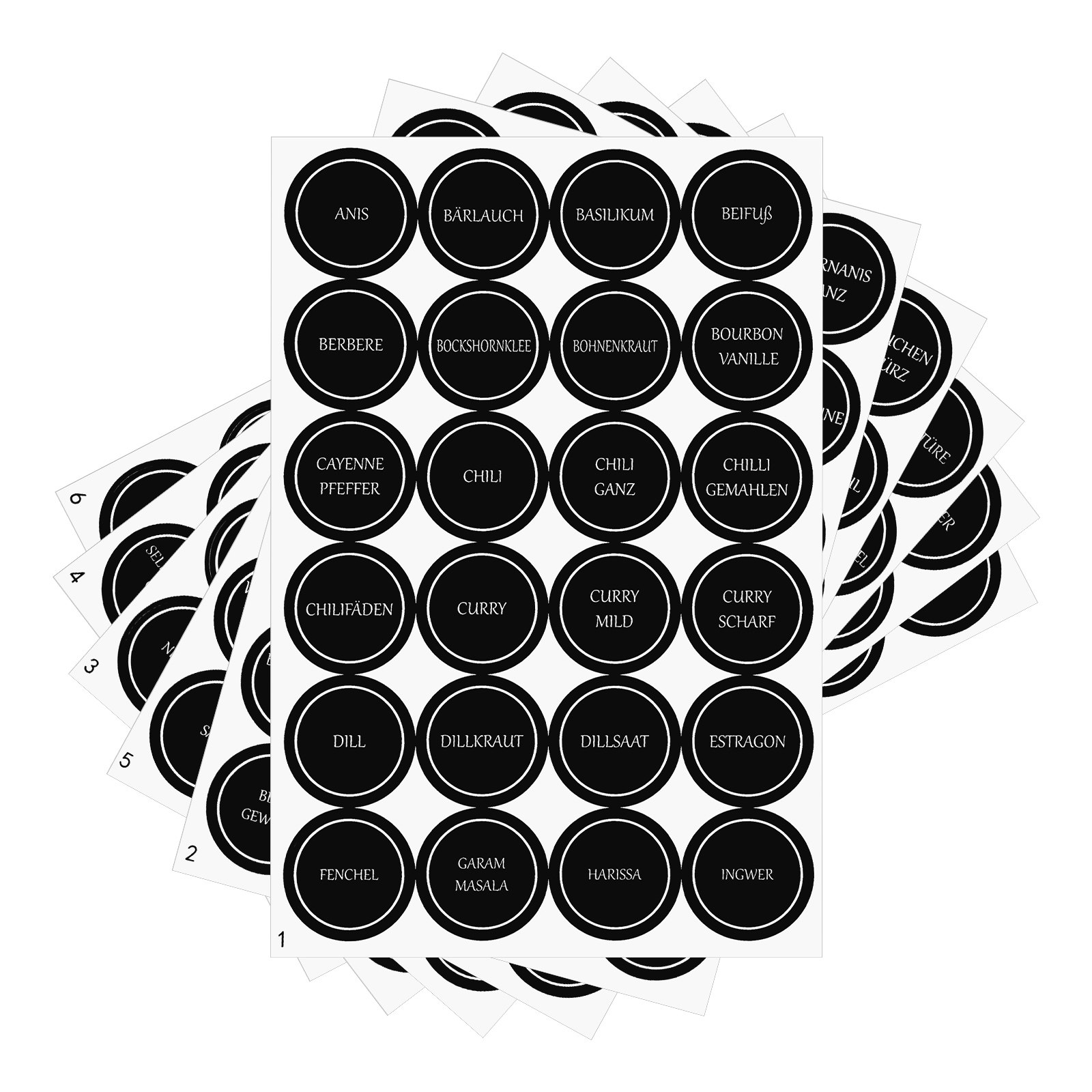 6 Sheets Round Spice Jar Label - Food Storage Label avis et prix