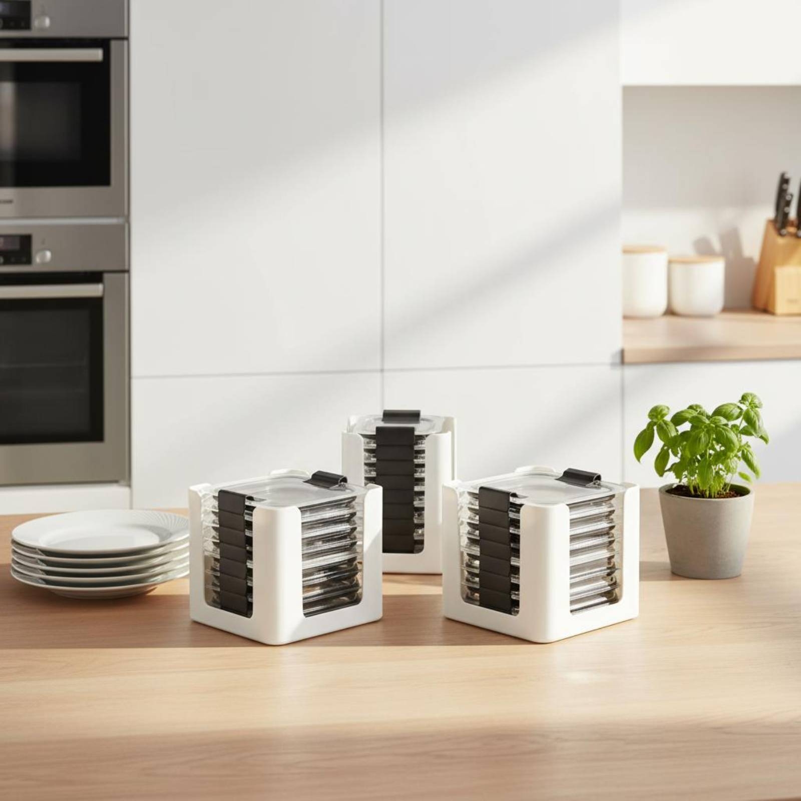 3 Pieces Lid Storage Rack Rect - Food Storage Cabinet For Kitchen avis et prix