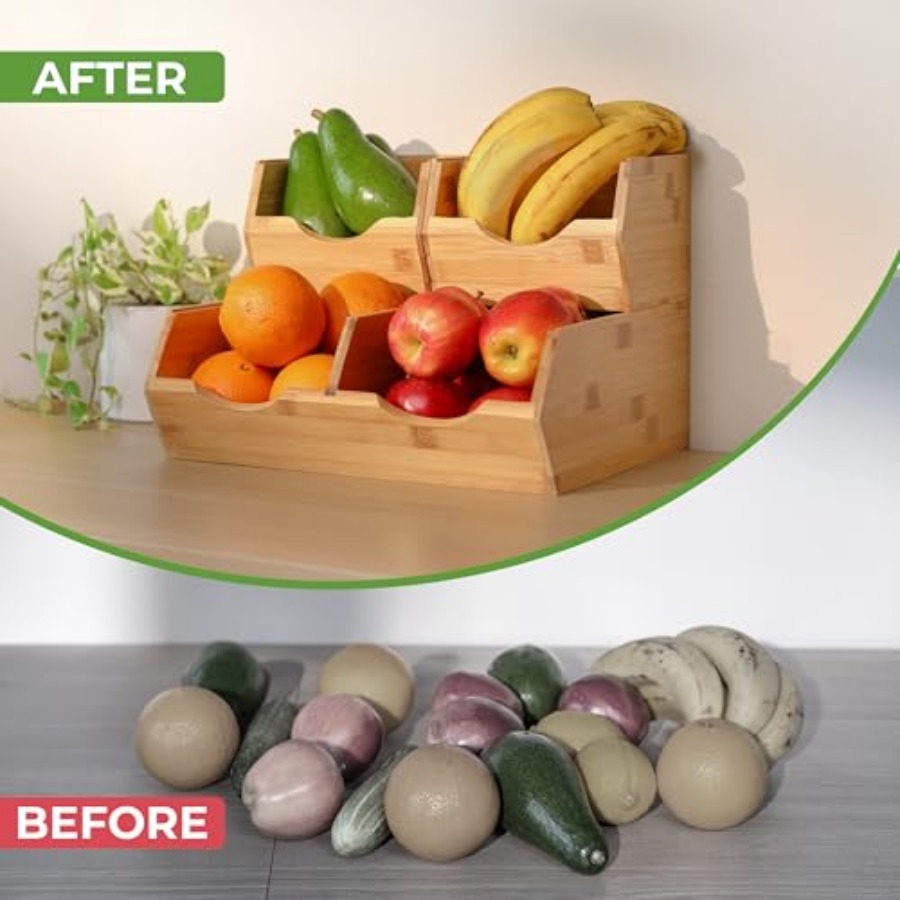 Bamboo Pantry Storage Bins Sta - Stackable Pantry Bin avis et prix